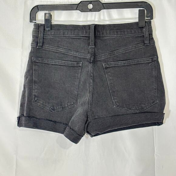 NWT Madewell High Rise Black Denim Shorts Size 24 Raw Hem - Picture 5 of 5